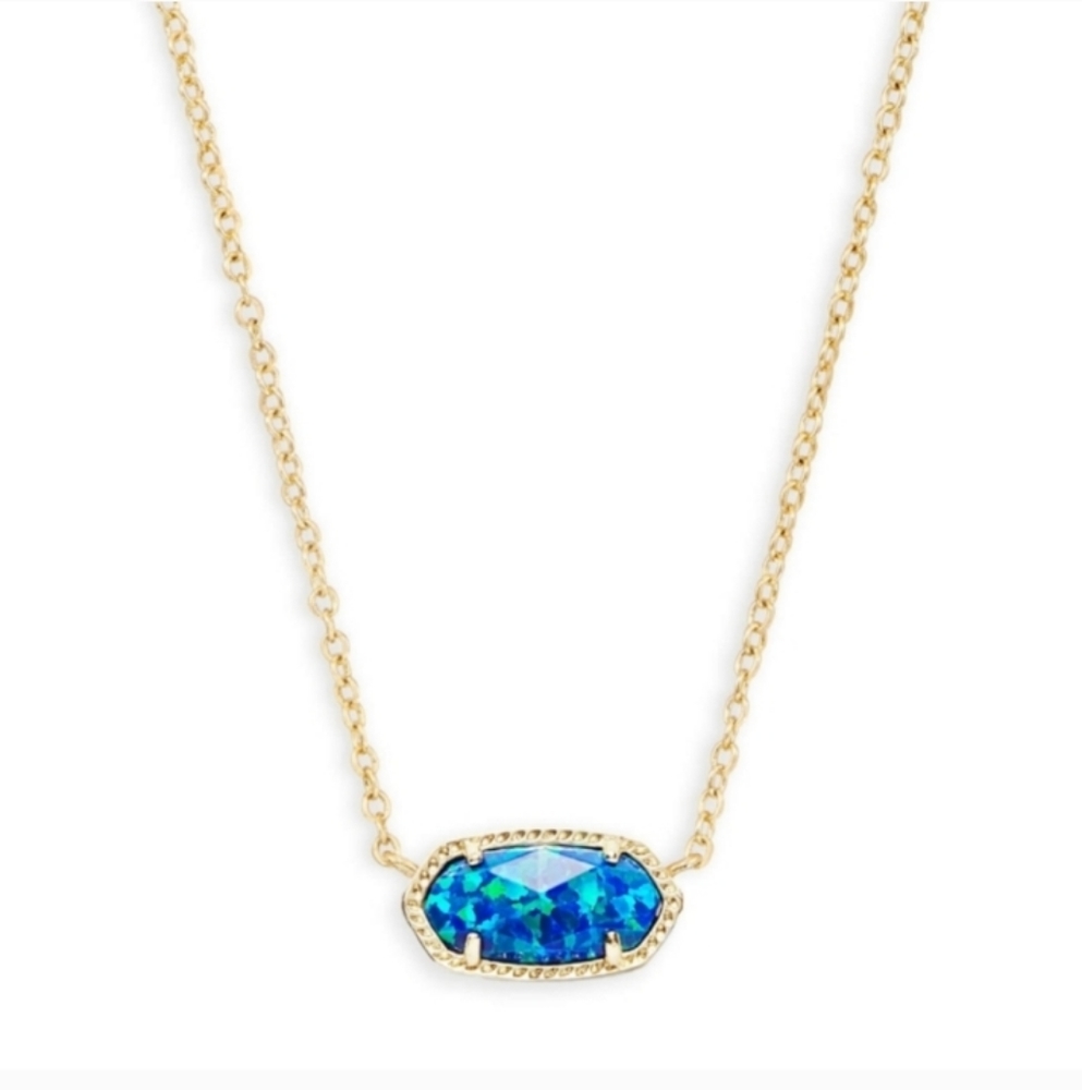 Kendra Scott Elisa Royal Blue or Green Kyocera Opal Gold Plated or Silver - Picture 9 of 16